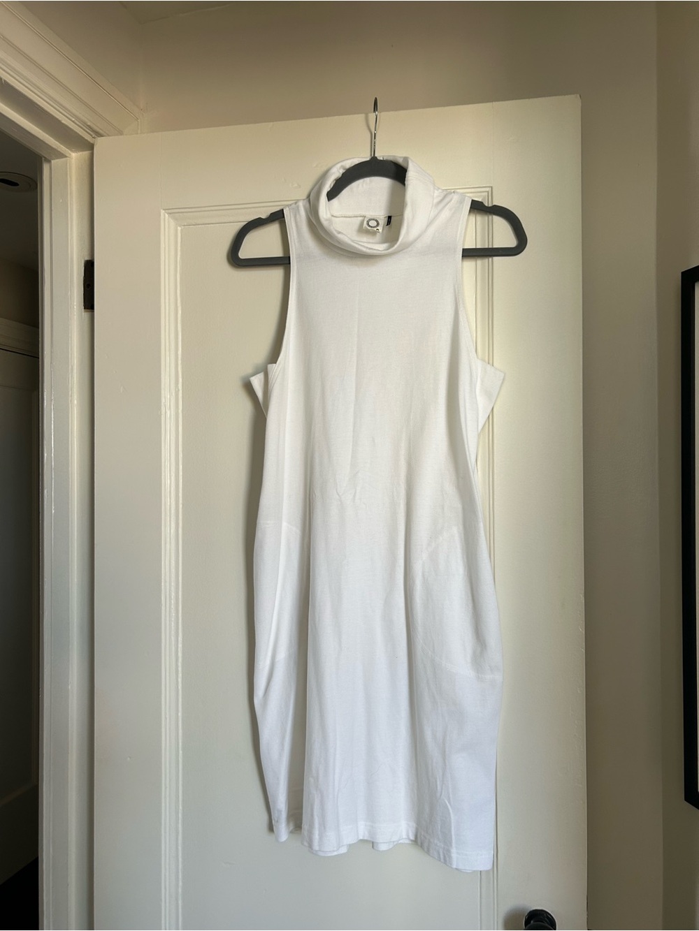 Anthropologie Akemi + Kin White Cotton Mock Neck Cocoon Midi Dress